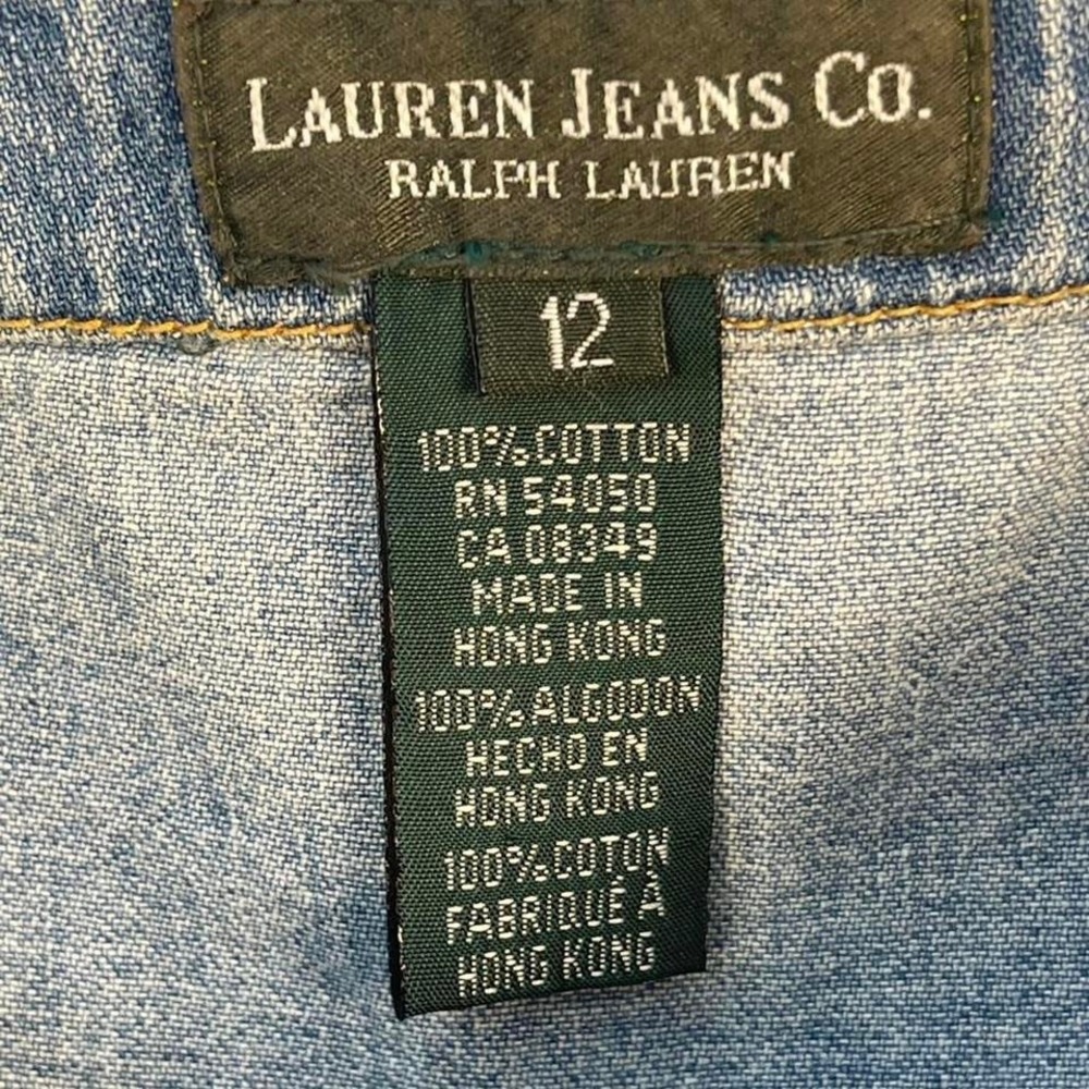 Ralph Lauren denim Co. 12 Blue denim crop top with front pockets - Picture 3 of 6